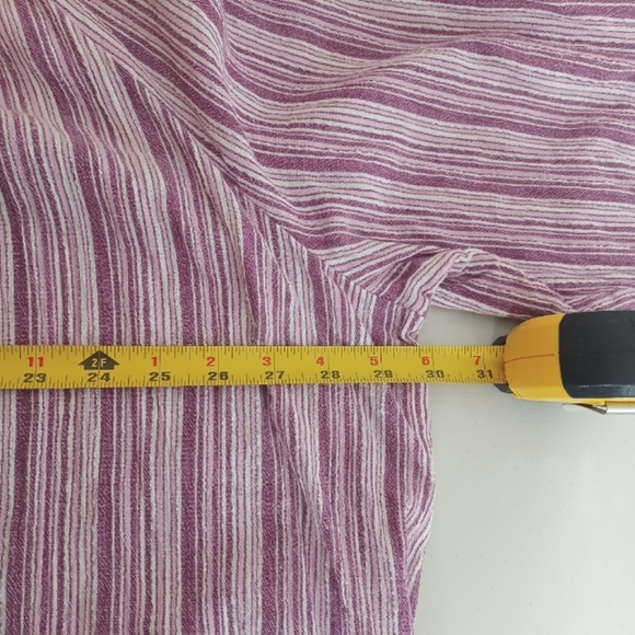 Catherine's Boho Embroidered Cotton Metallic Striped 3/4 Sleeve Sz 3X Blouse - Picture 9 of 12